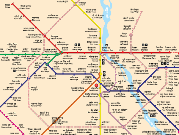Delhi Metro Stations Map - Lists of Delhi Metro Route Map of Orange, Red,  Green, Violet, Blue, Yellow Lines.